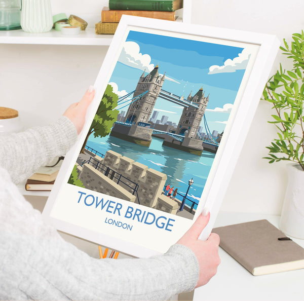 Tower Bridge Travel Print, Travel Poster of Tower Bridge, London Poster, Tower Bridge Gift, London City Art, London Art UK Travel Gift