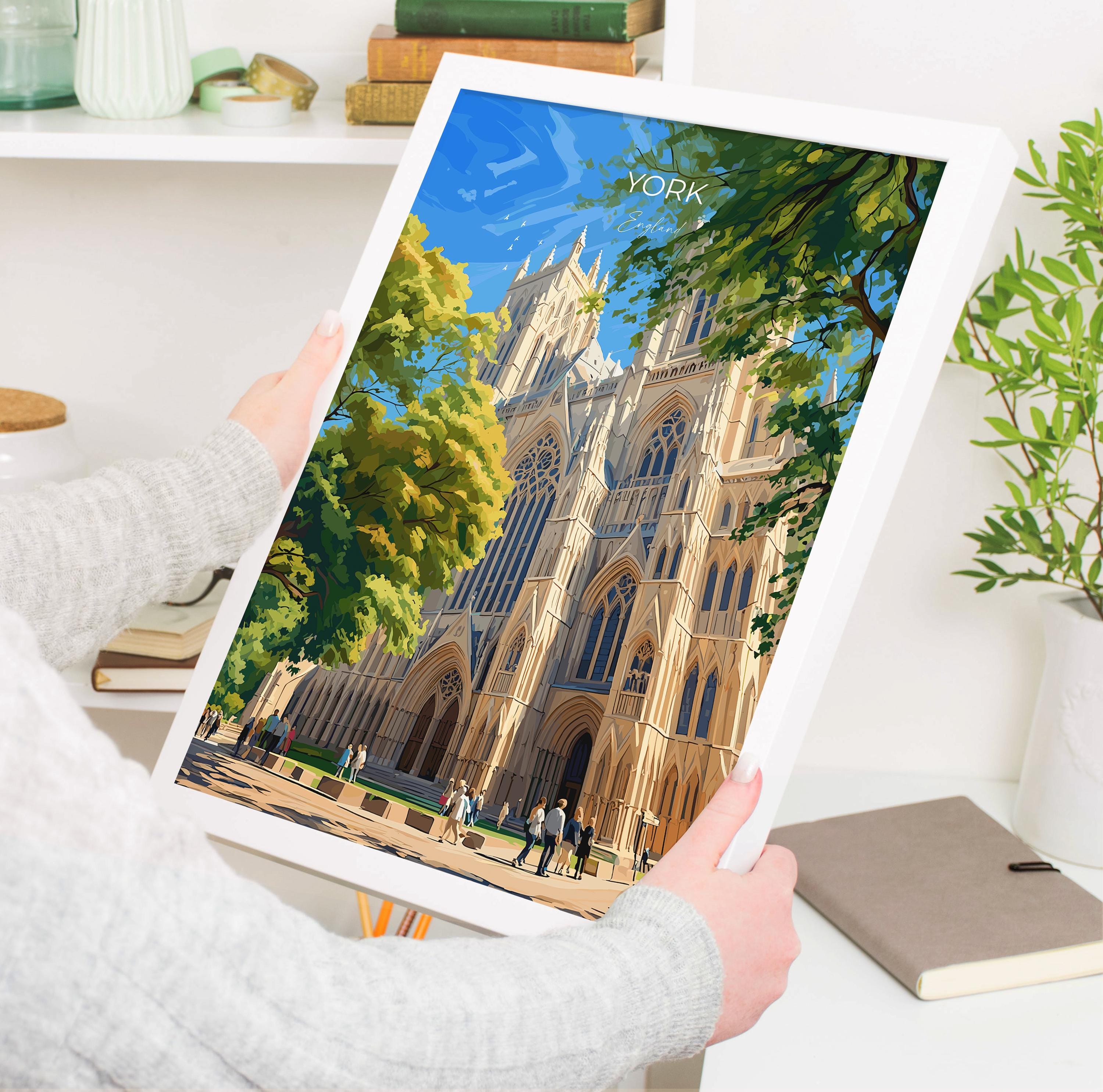 York Travel Print Wall Art, City of York Travel Poster, English Cities Art Gift, Wall Art Print NQ Media Designs