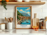 Varenna Lake Como Print, Italian Lakes Wall Art with Border, Lombardy Poster, Italy Travel Print, Varenna Gift