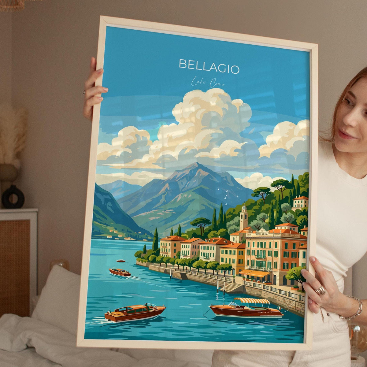 Bellagio Lake Como Travel Poster | Lombardy, Italy Wall Art