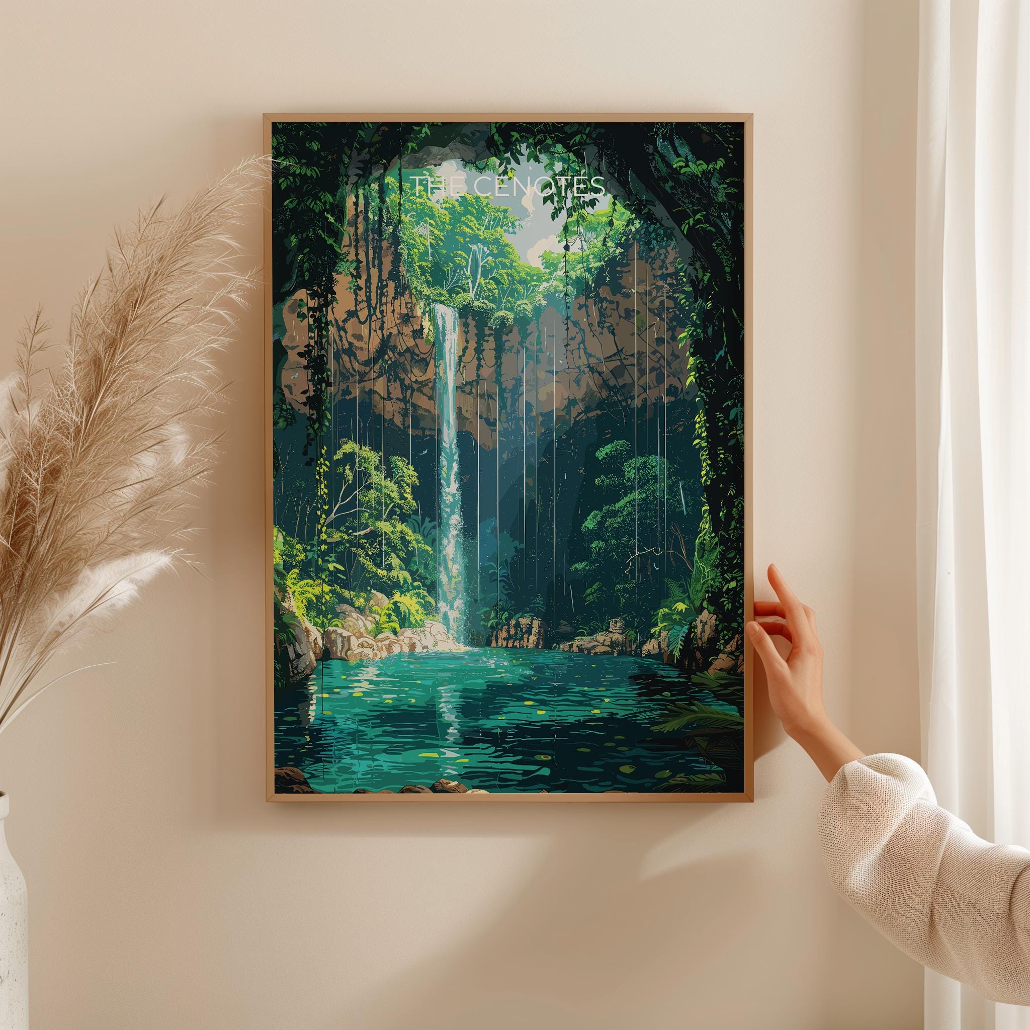Cenotes of Yucatan Travel Poster, Mexico Travel Print Collection, Travel Wall Art, Cenotes Art Print Gift, Yucatan Art NQ Media Designs