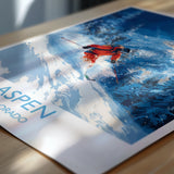 Aspen Travel Poster Wall Art, Travel Print of Aspen, Colorado, USA, Aspen Ski Art Lovers Gift NQ Media Designs