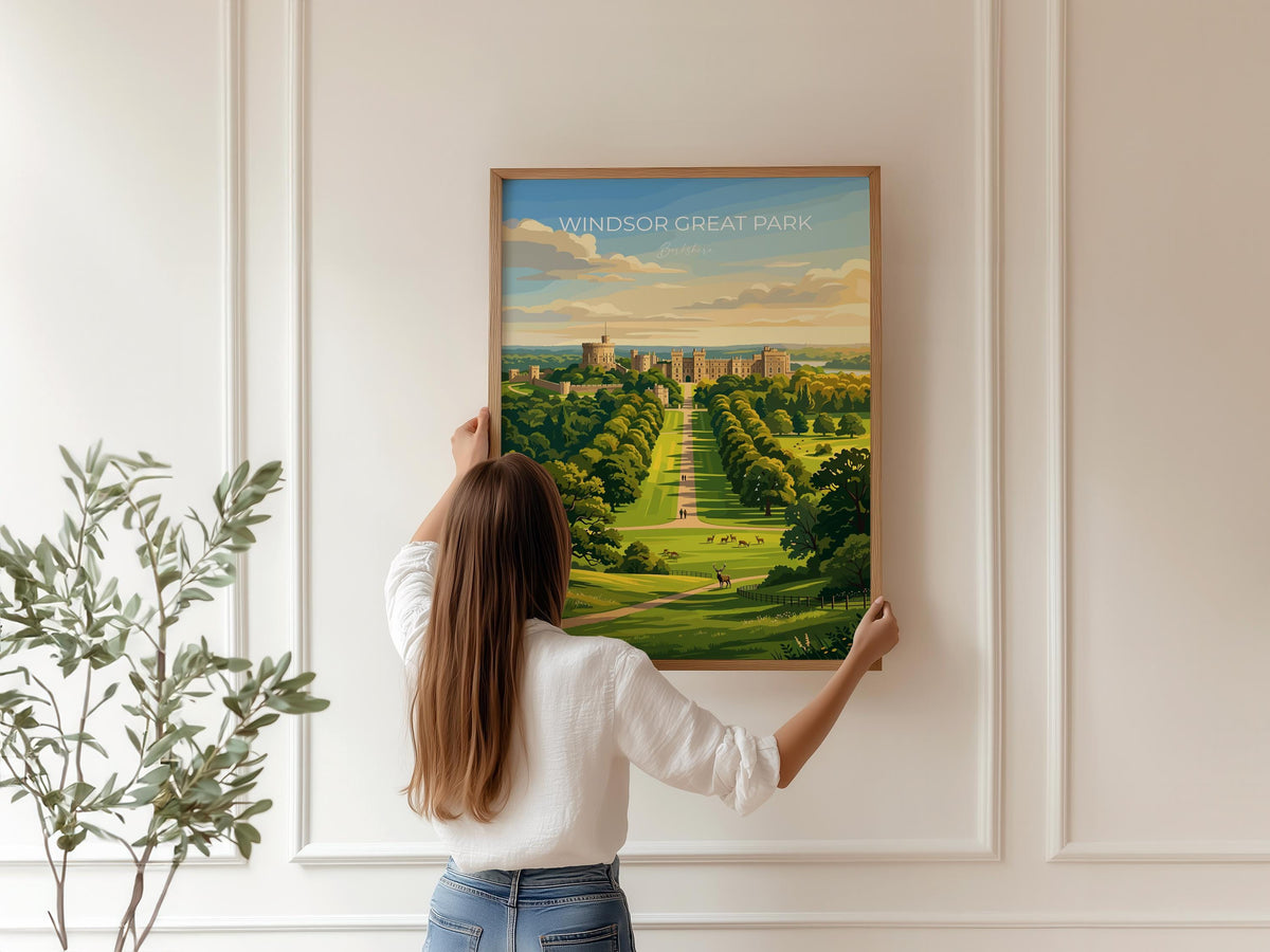 Windsor Great Park Poster, Long Walk Wall Art, Windsor Castle Print, Berkshire Travel Poster, Windsor Gift