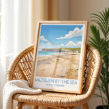 Saltburn by the Sea Travel Print, Travel Poster of Saltburn by the Sea, Yorkshire Gift, England, North Yorkshire Art, Saltburn Wall Art Gift NQ Media Designs