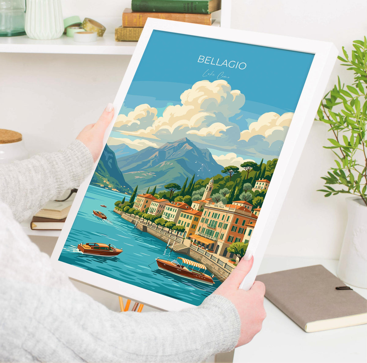 Bellagio Lake Como Travel Poster | Lombardy, Italy Wall Art