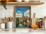 Strasbourg Poster, Petite France Wall Art, Alsace Print, France Travel Poster, Strasbourg Gift