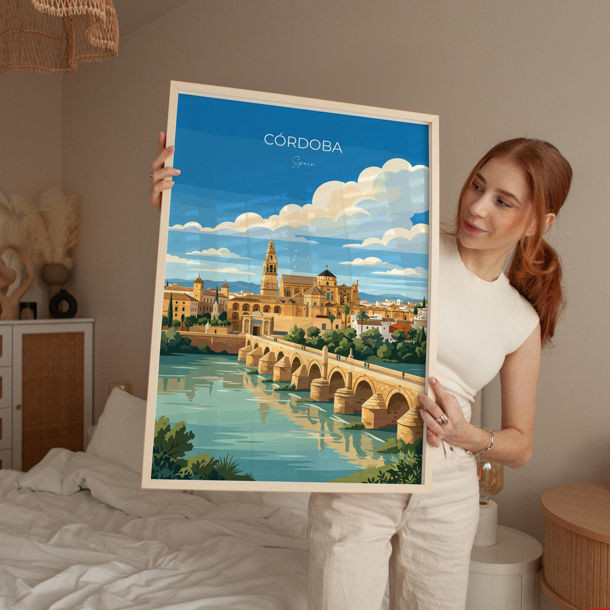 Cordoba Spain Poster, Mezquita Wall Art, Andalusia Print, Spain Travel Poster, Cordoba Gift
