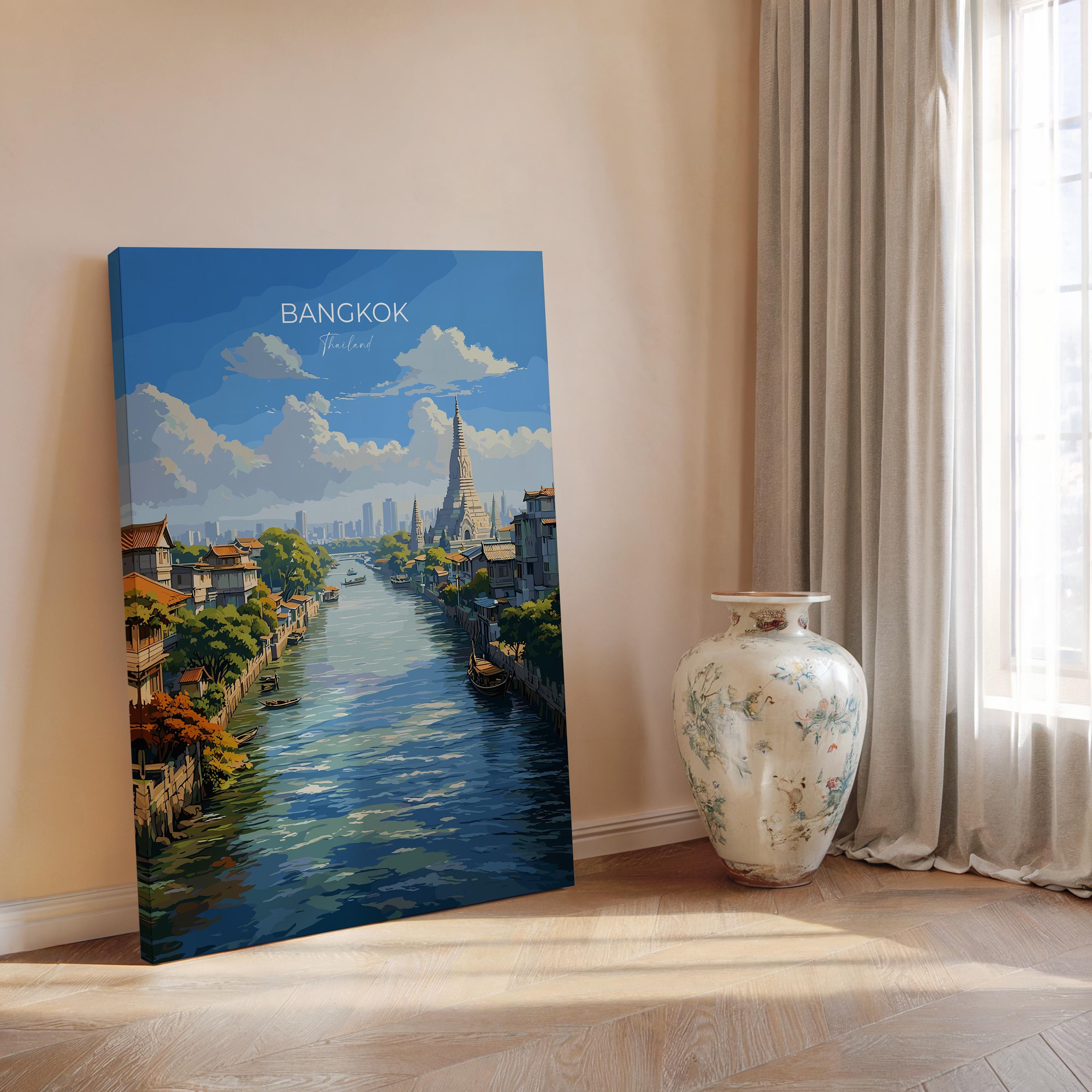 Bangkok Print Wall Art, Bangkok Travel Poster, Thailand Wall Art, Bangkok Art Lovers Gift, Thailand Gift NQ Media Designs