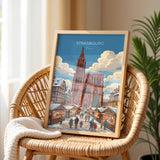 Strasbourg Christmas Market Poster, Alsace Winter Wall Art, Petite France Print, France Festive Travel Poster, Strasbourg Gift