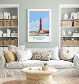 Blackpool Travel Poster Wall Art, Travel Print of Blackpool, England, Lancashire Seaside Art Lovers Gift, Travel Art Gift NQ Media Designs