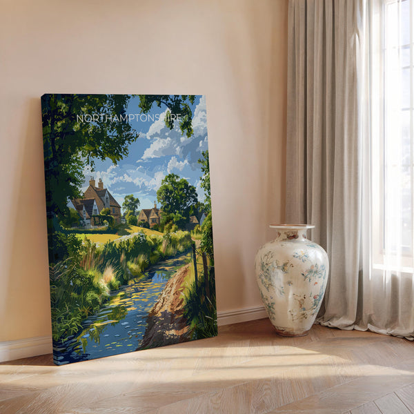 Northamptonshire Poster Wall Art, Travel Print of Northamptonshire, England, Northamptonshire Art Lovers Gift, England Wall Art Print