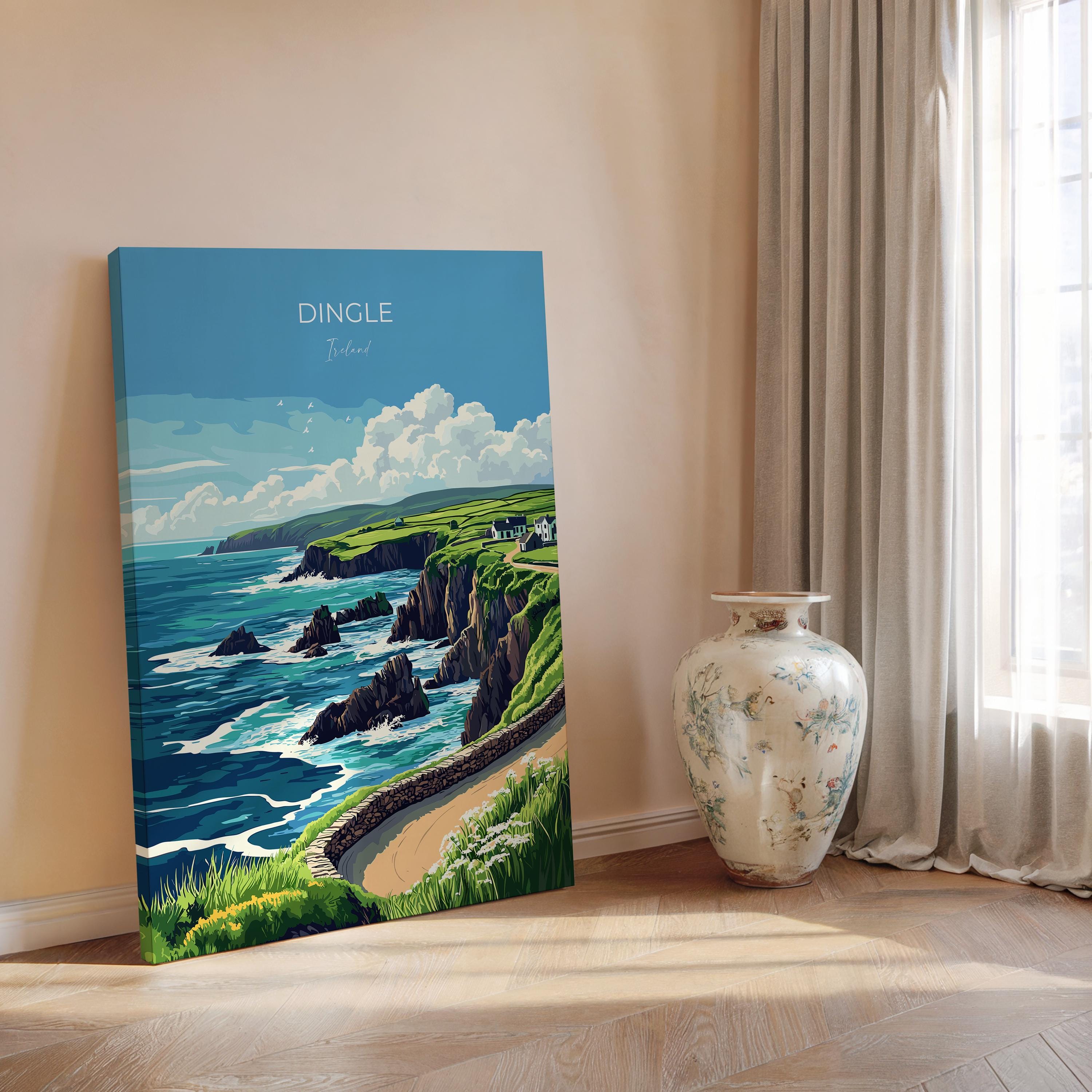 Dingle Print, Travel Poster of Dingle, County Kerry Art, Ireland Coast, Travel Wall Art Gift NQ Media Designs