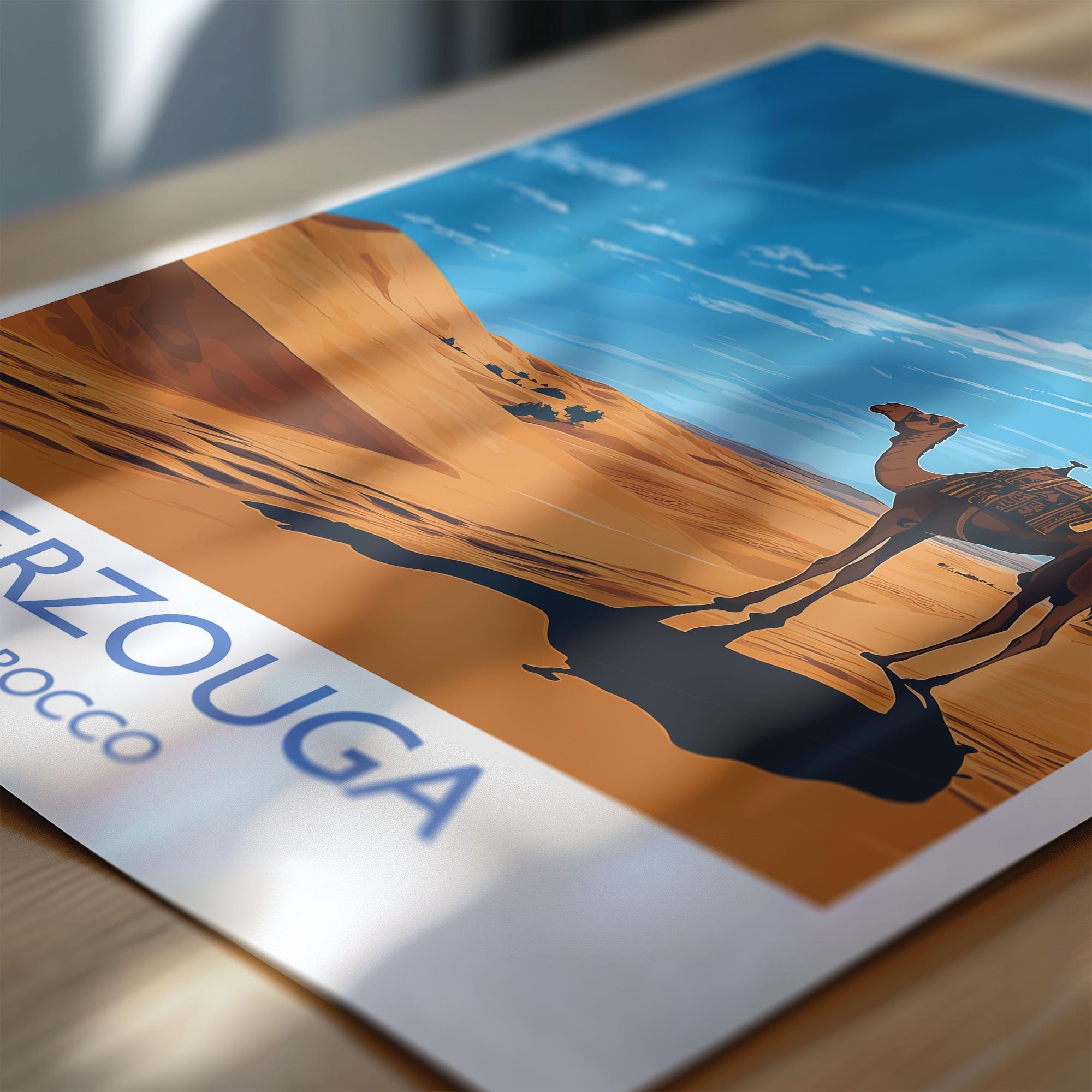 Merzouga Travel Print Wall Art, Travel Poster of Merzouga, Merzouga Art Lovers Gift, Morocco Desert Wall Art NQ Media Designs