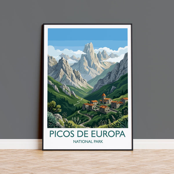 Picos De Europa National Park Travel Print Wall ArtTravel Poster of Picos De Europa, Spain Art Lovers Gift, Wall Art Print