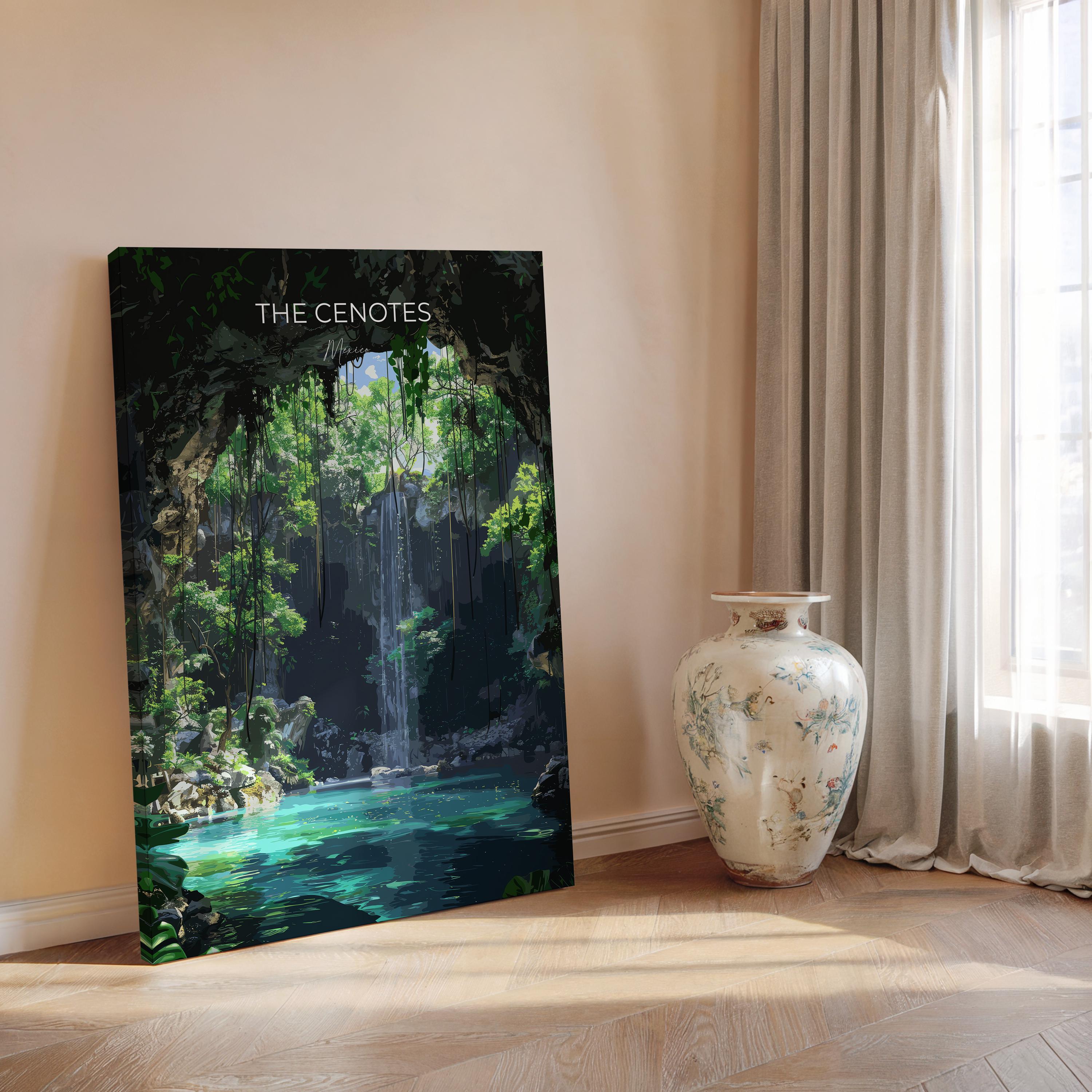 Cenotes of Yucatan Travel Poster, Mexico Travel Print Collection, Travel Wall Art, Cenotes Art Print Gift, Yucatan Art NQ Media Designs