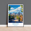 Denver Travel Poster Wall Art, Travel Print of Denver, Colorado, USA, Denver Art Lovers Gift