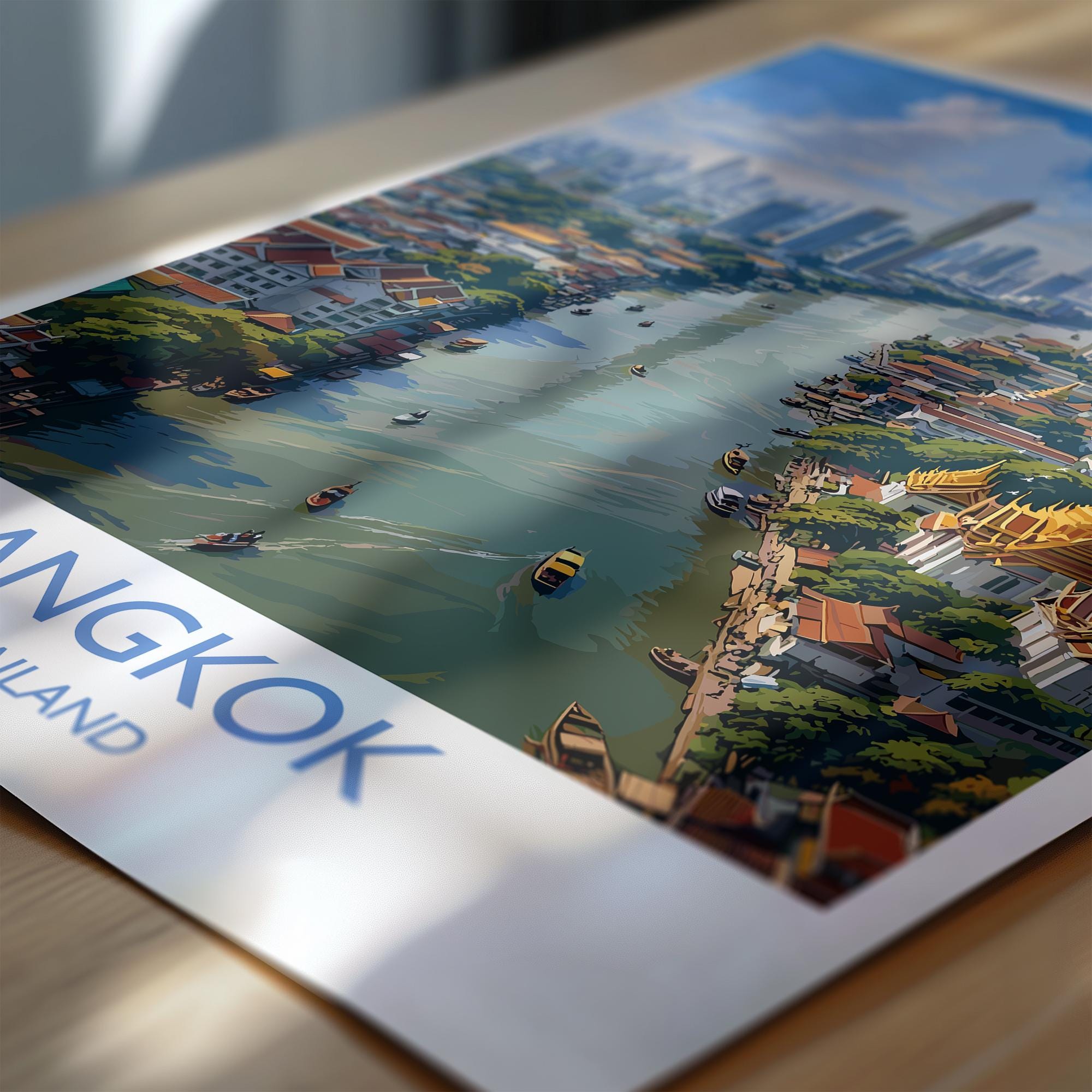 Bangkok Poster Wall Art, Bangkok Travel Print, Thailand Wall Art, Bangkok Art Lovers Gift, Thailand Gift NQ Media Designs