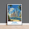 Dubai Travel Print, Travel Poster of Dubai, Dubai Marina Art lovers Gift, UAE Wall Art Gift NQ Media Designs