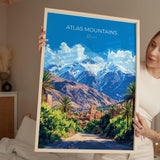 Atlas Mountains Travel Poster Wall Art, Travel Print of Atlas Mountains Art Lovers Gift, Morocco Wall Art NQ Media Designs
