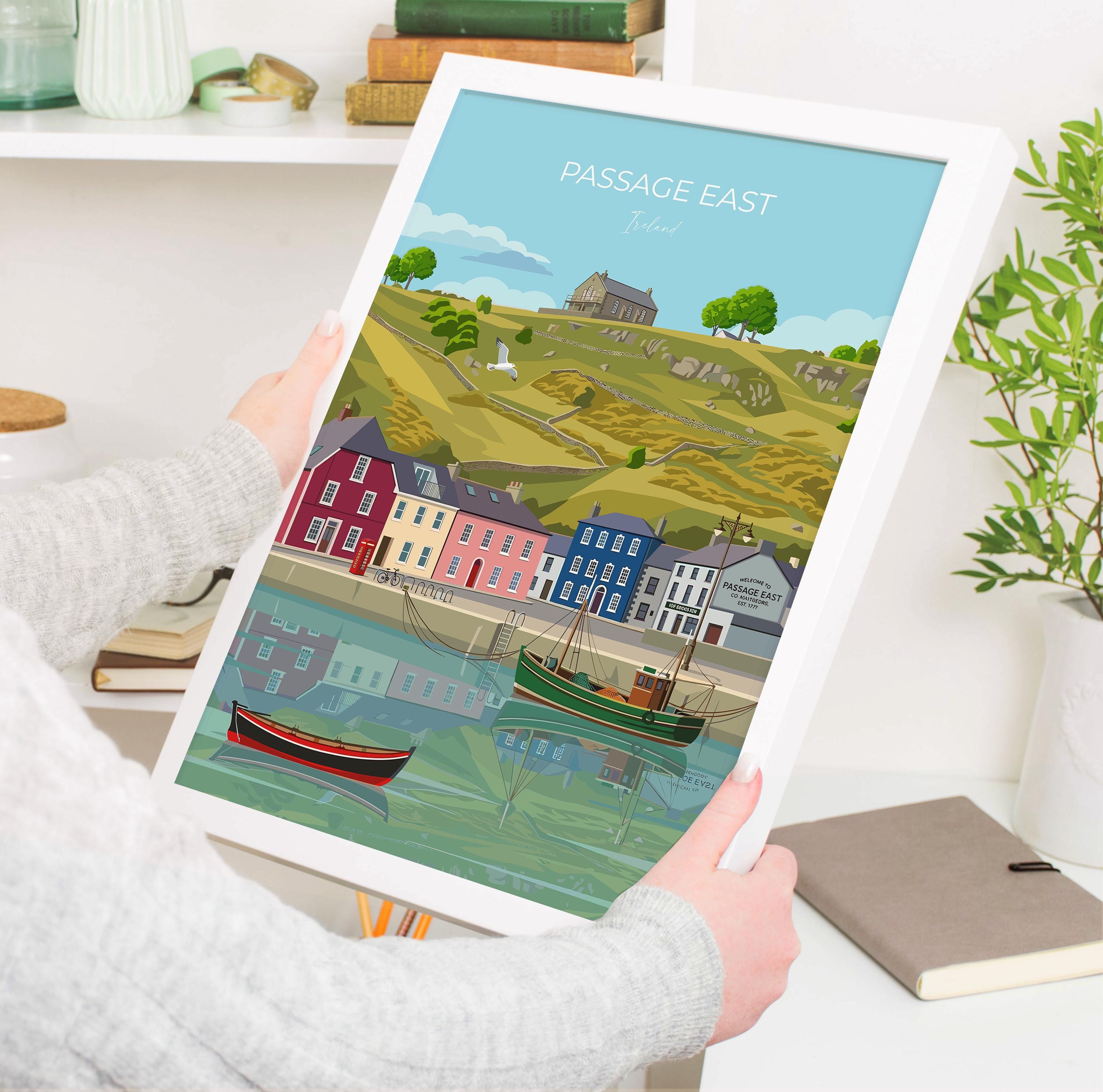 Passage East Print, Travel Poster of Passage East, County Waterford, Ireland Coast, Travel Wall Art Gift NQ Media Designs