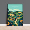Oxfordshire Travel Print Wall Art, Oxfordshire Travel Poster, English Countryside Art Gift, Wall Art Print NQ Media Designs