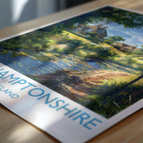 Northamptonshire Print Wall Art, Travel Poster of Northamptonshire, England, Northamptonshire Art Lovers Gift, England Wall Art Print NQ Media Designs