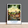 St Albans Travel Poster Wall Art, Travel Print of St Albans, Hertfordshire, England, English Cathedral City Gift NQ Media Designs
