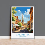 Chichester Travel Poster Wall Art, West Sussex Travel Print, English Countryside Art Gift, Wall Art Print NQ Media Designs