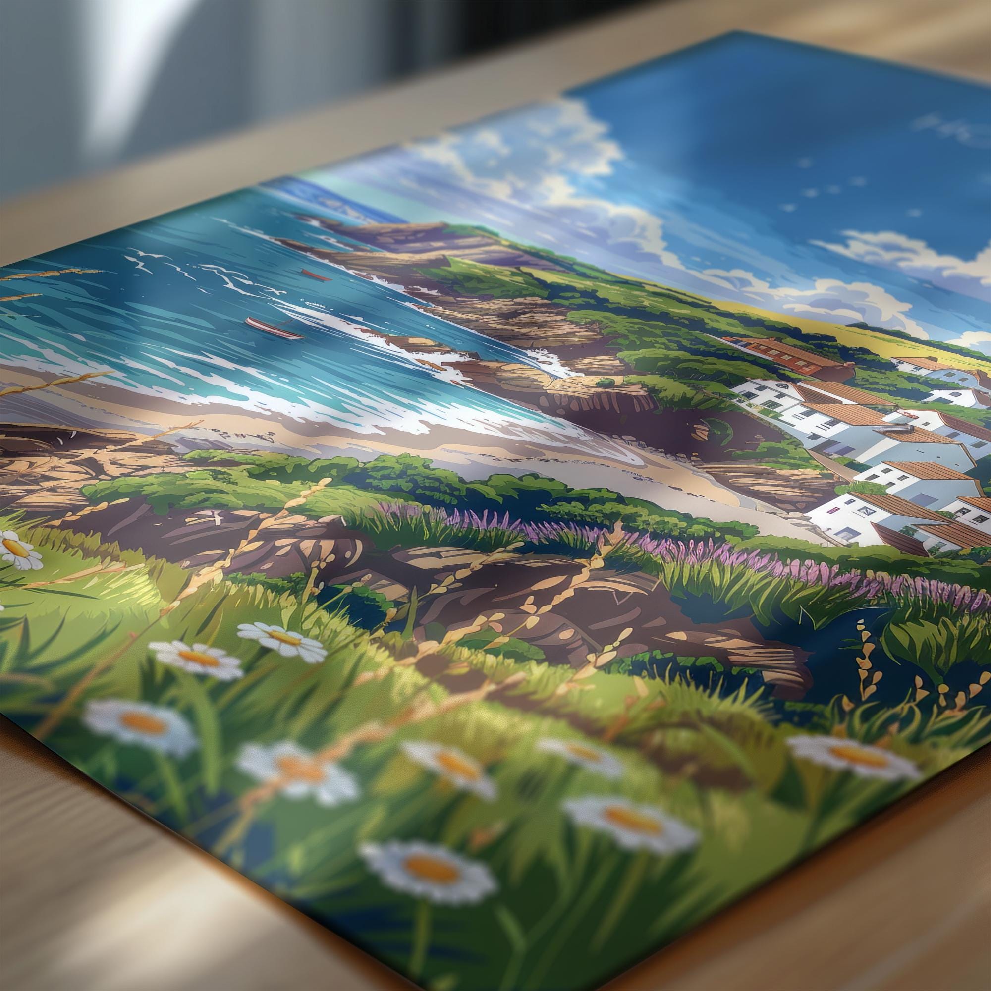 Hope Cove Travel Poster, Travel Print of Hope Cove, England, Devon Art, Hope Cove Art Lovers Gift, Wall Art Print NQ Media Designs