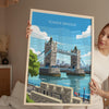 Tower Bridge Travel Poster, Travel Print of Tower Bridge, London Poster, Tower Bridge Gift, London City Art, London Art UK Travel Gift