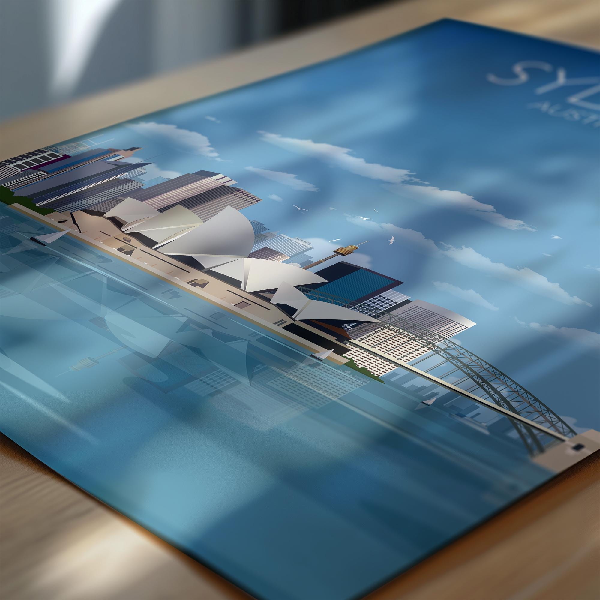 Sydney Travel Poster, Travel Print of Sydney, Sydney Harbour Bridge, Sydney Opera House, Australia Travel Art Lovers Gift NQ Media Designs
