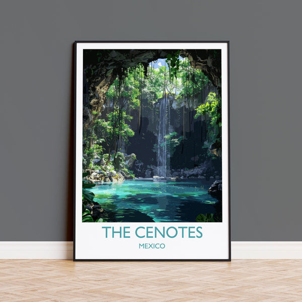 Cenotes of Yucatan Travel Print, Mexico Travel Print Collection, Travel Wall Art, Cenotes Art Print Gift, Yucatan Art