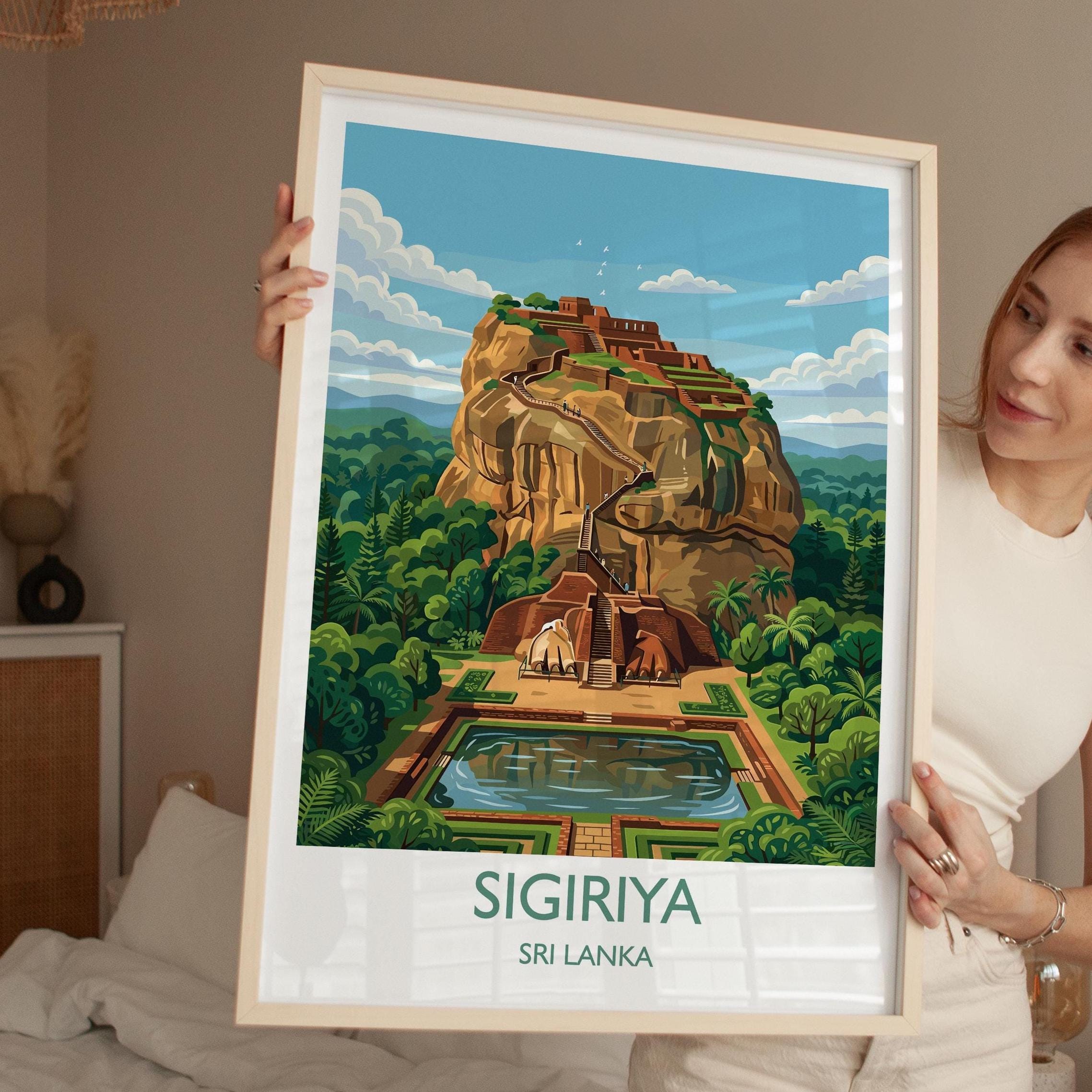 Sigiriya Travel Print Wall ArtTravel Poster of Sigiriya, Sri Lanka Art Lovers Gift, Wall Art Print NQ Media Designs