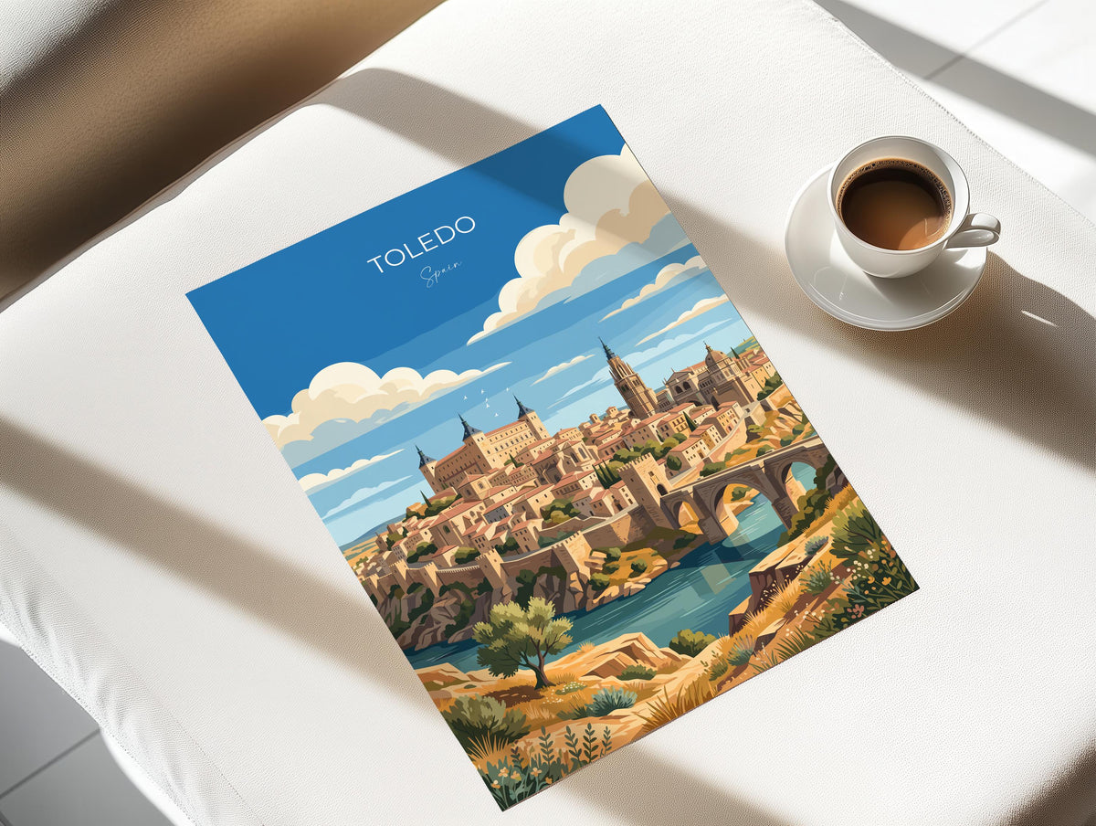 Toledo Spain Poster, Toledo Cathedral Wall Art, Alcazar Print, Spain Travel Poster, Toledo Gift