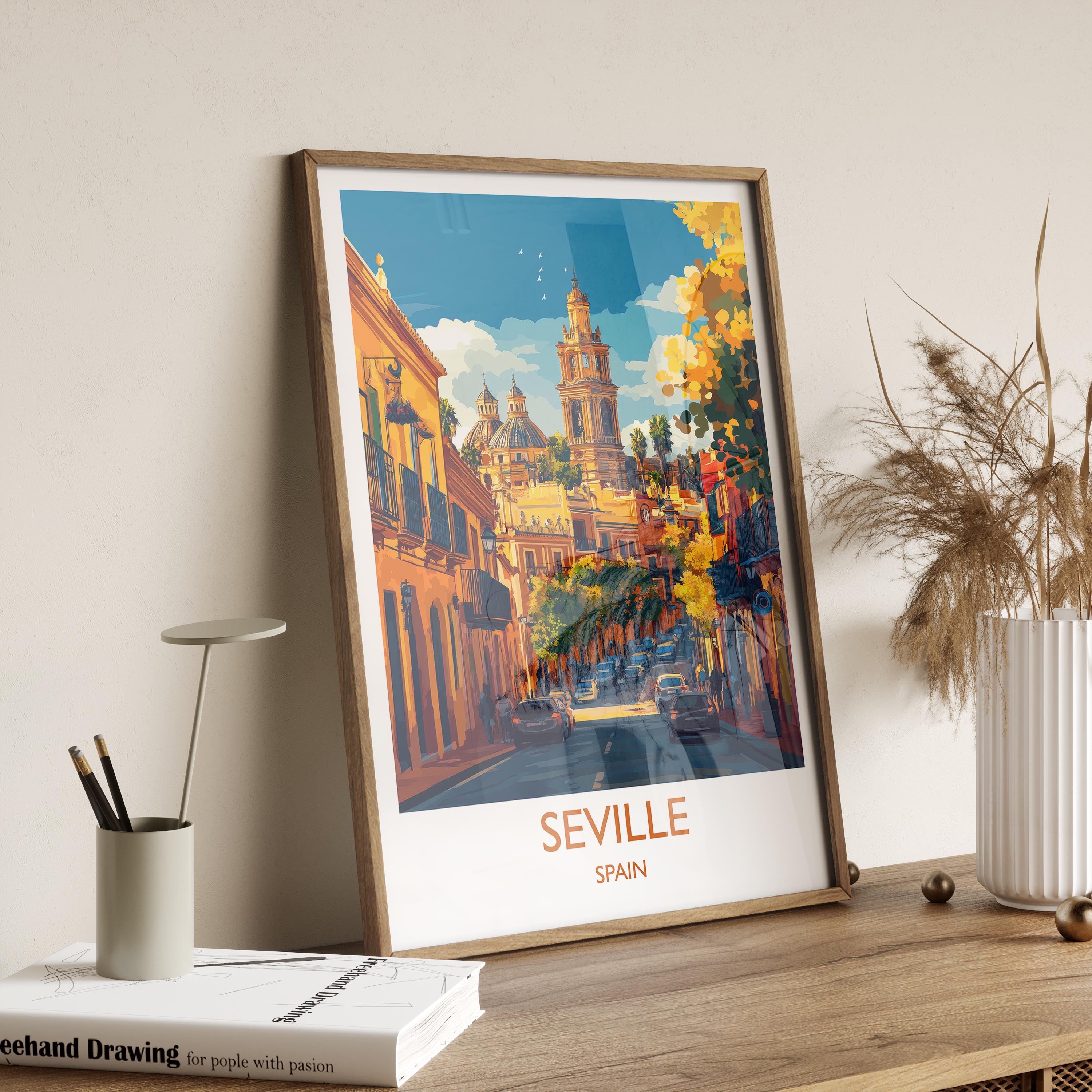 Seville Travel Wall Art, Spain Print, Seville Art Gift, Traveller Gift Art Poster, Holiday Gift NQ Media Designs