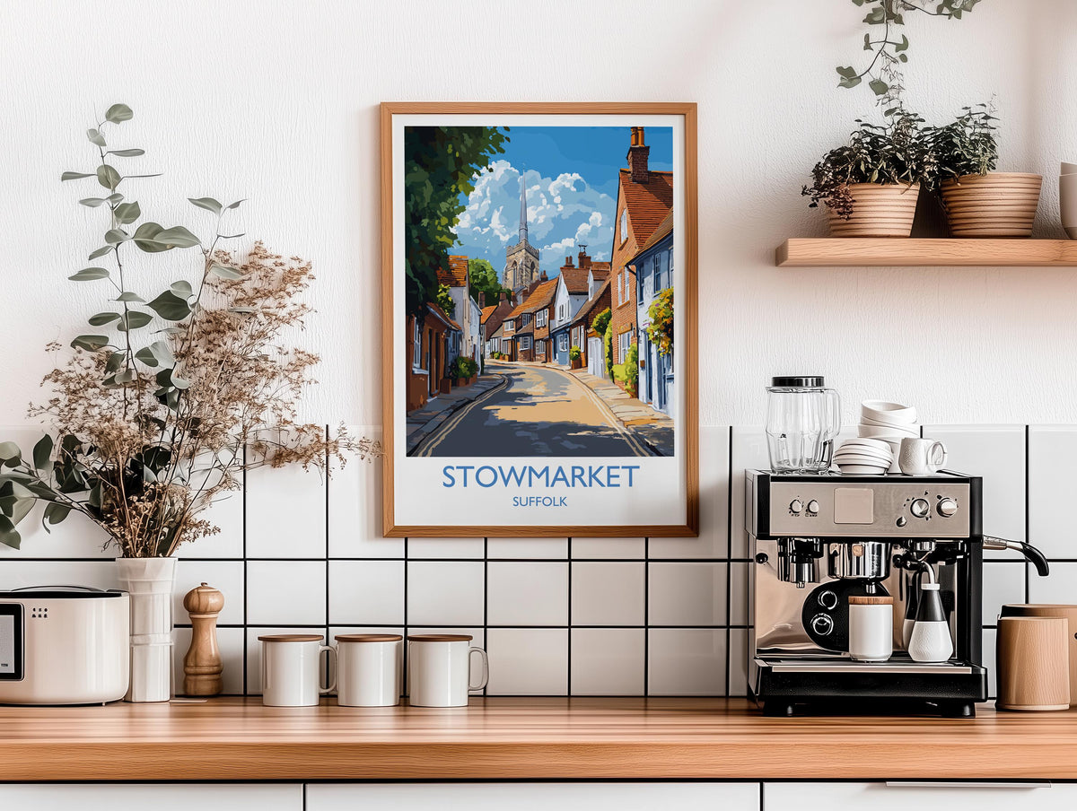 Stowmarket Travel Print, Travel Poster of Stowmarket, Stowmarket Art Lovers Gift, Suffolk Coast Wall Art NQ Media Designs