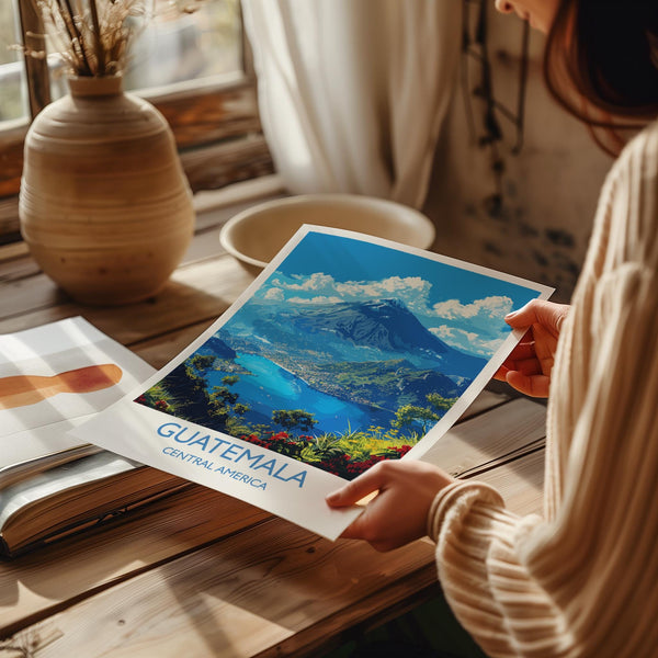 Guatemala Travel Print, Travel Poster of Guatemala, Central America Poster, Guatemala Wall Art Lovers Gift