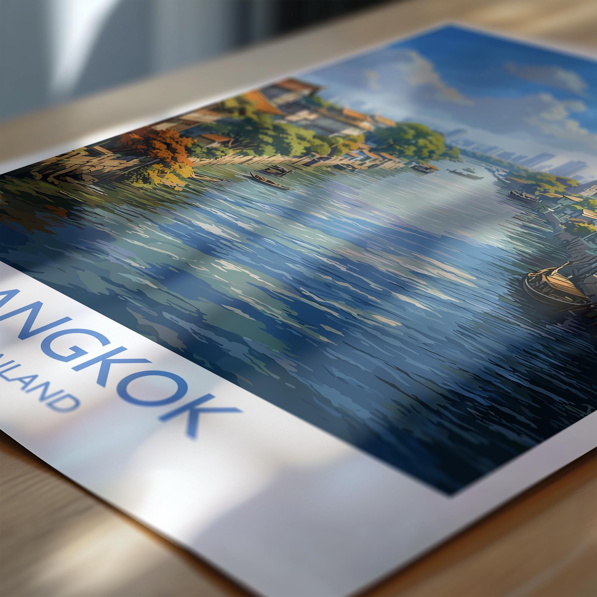 Bangkok Poster Wall Art, Bangkok Travel Print, Thailand Wall Art, Bangkok Art Lovers Gift, Thailand Gift NQ Media Designs