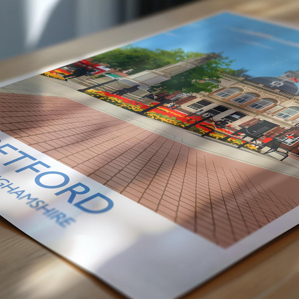 Retford Travel Poster Wall Art, Travel Print of Retford, Nottinghamshire, England, English Market Town Gift, Nottingham Art