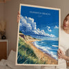 Dunwich Beach Travel Poster, Travel Print of Dunwich Beach,Dunwich Beach Art Lovers Gift, Suffolk Coast Wall Art