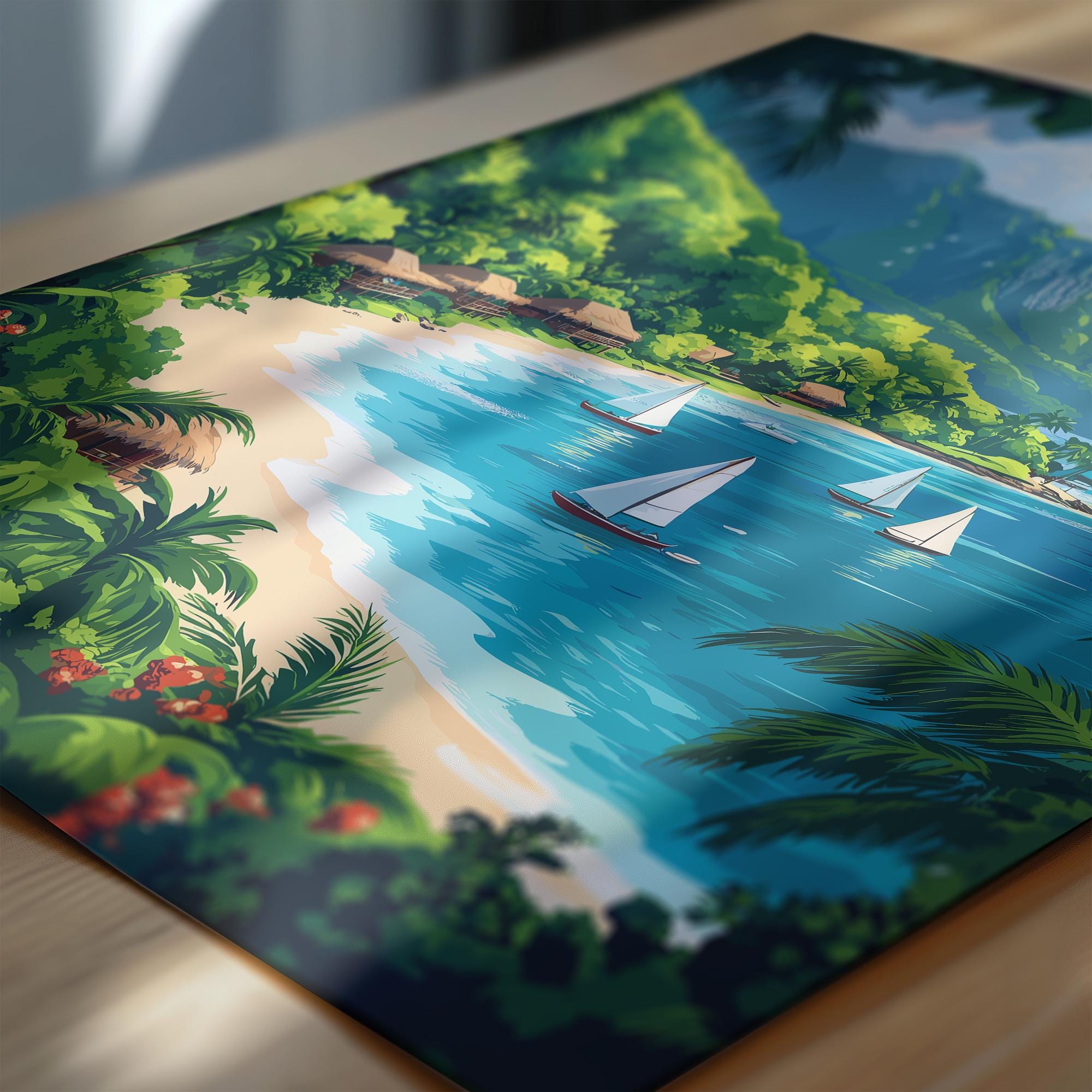 Fiji Travel Print Wall Art, Travel Poster of Fiji, South Pacific Islands Art Lovers Gift NQ Media Designs