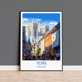 York Travel Poster Wall Art, City of York Travel Print, English Cities Art Gift, Wall Art Print NQ Media Designs