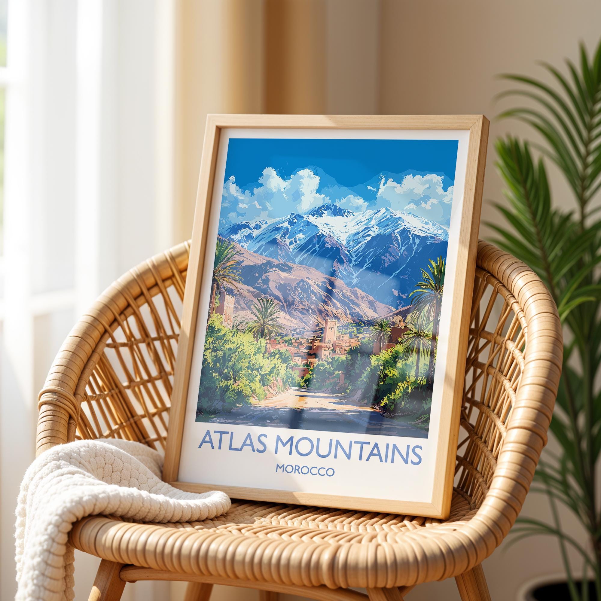Atlas Mountains Travel Print Wall Art, Poster of Atlas Mountains Art Lovers Gift, Morocco Desert Wall Art NQ Media Designs