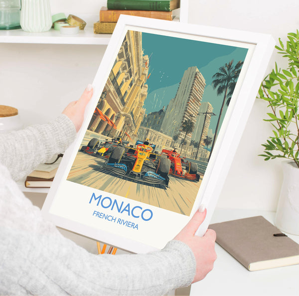 Monaco Travel Poster, Monaco Print, Monaco Motor Racing Grand Prix Gift Art, Monaco F1 Racing ArtPoster, Monaco Travel Wall Art