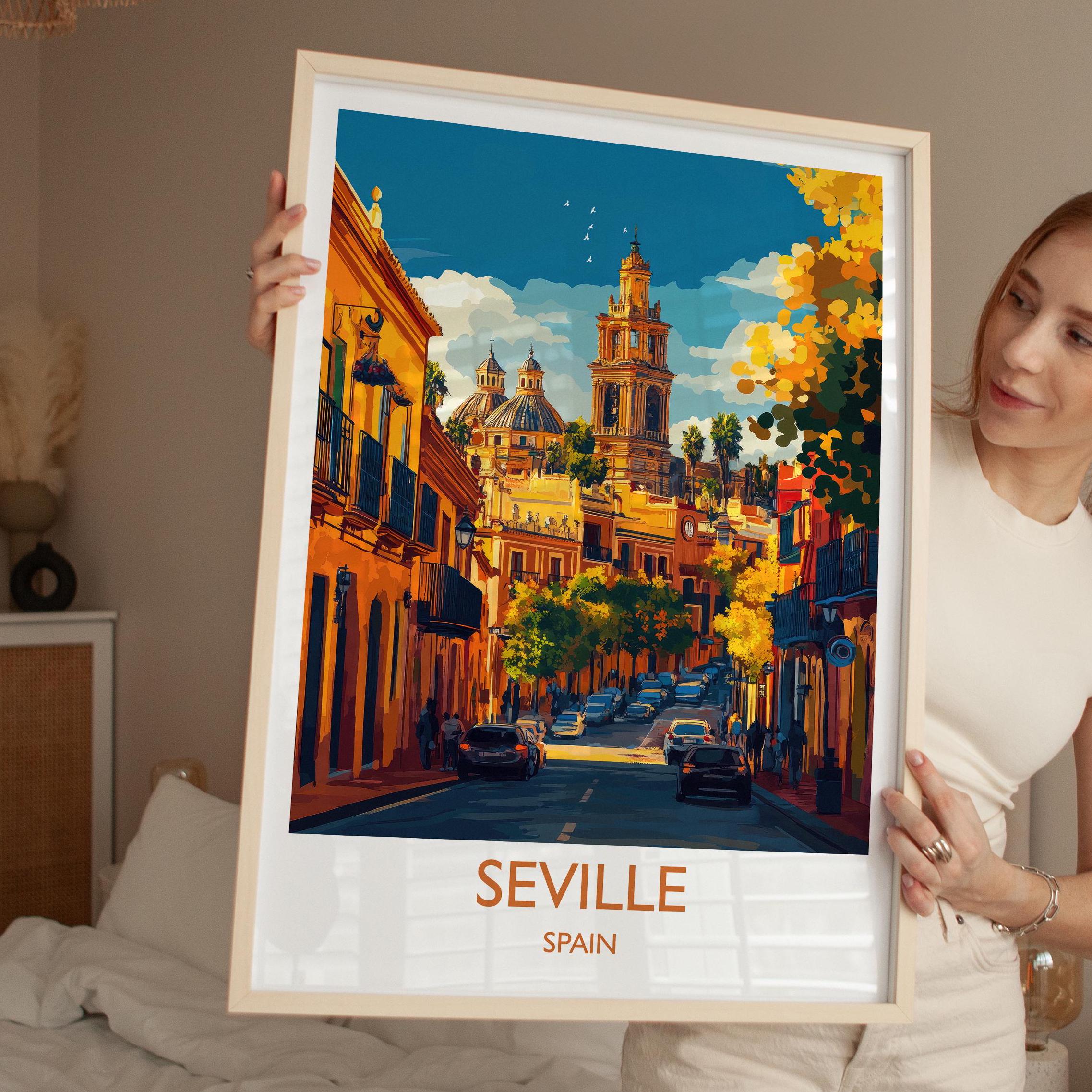 Seville Travel Wall Art, Spain Print, Seville Art Gift, Traveller Gift Art Poster, Holiday Gift NQ Media Designs