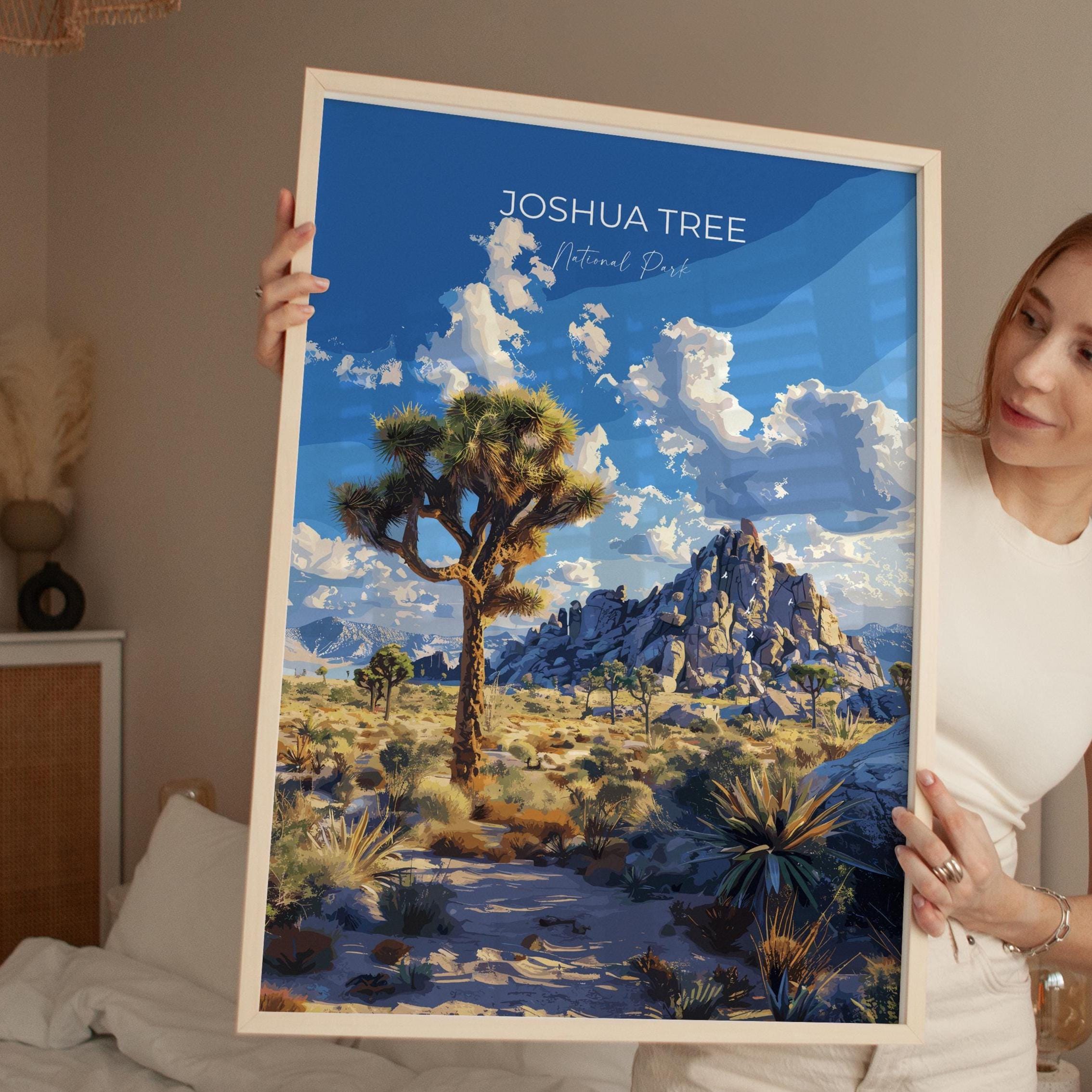 Joshua Tree National Park Travel Print Wall Art, Travel Poster of Joshua Tree, National Park Art Lovers Gift, California, USA, Wall Art Gift NQ Media Designs