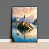 Lake Bled Travel Poster, Travel Print of Lake Bled, Slovenia, Slovenia Art, Lake Bled Gift, Wall Art Print NQ Media Designs