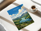 Grasmere Poster, Lake District Wall Art, Cumbria Print, England Travel Poster, Grasmere Gift
