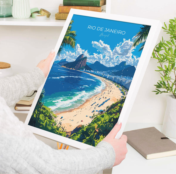 Rio De Janeiro Travel Poster, Travel Print of Rio De Janeiro , Brazil City Poster, Rio De JaneiroWall Art Lovers Gift, Brazil Art Gift