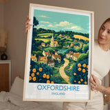 Oxfordshire Travel Poster Wall Art, Oxfordshire Travel Print, English Countryside Art Gift, Wall Art Print NQ Media Designs